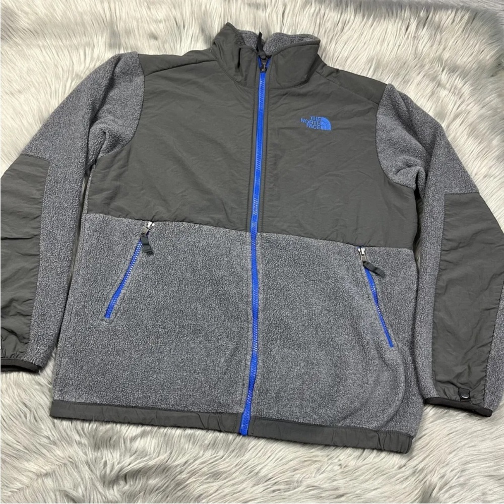 The North Face Denali Zip Up Fleece Jacket Gray Blue Size XL 18/20
